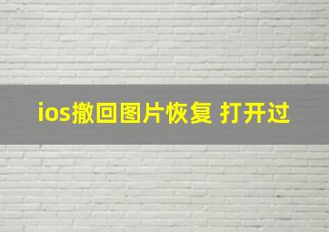 ios撤回图片恢复 打开过